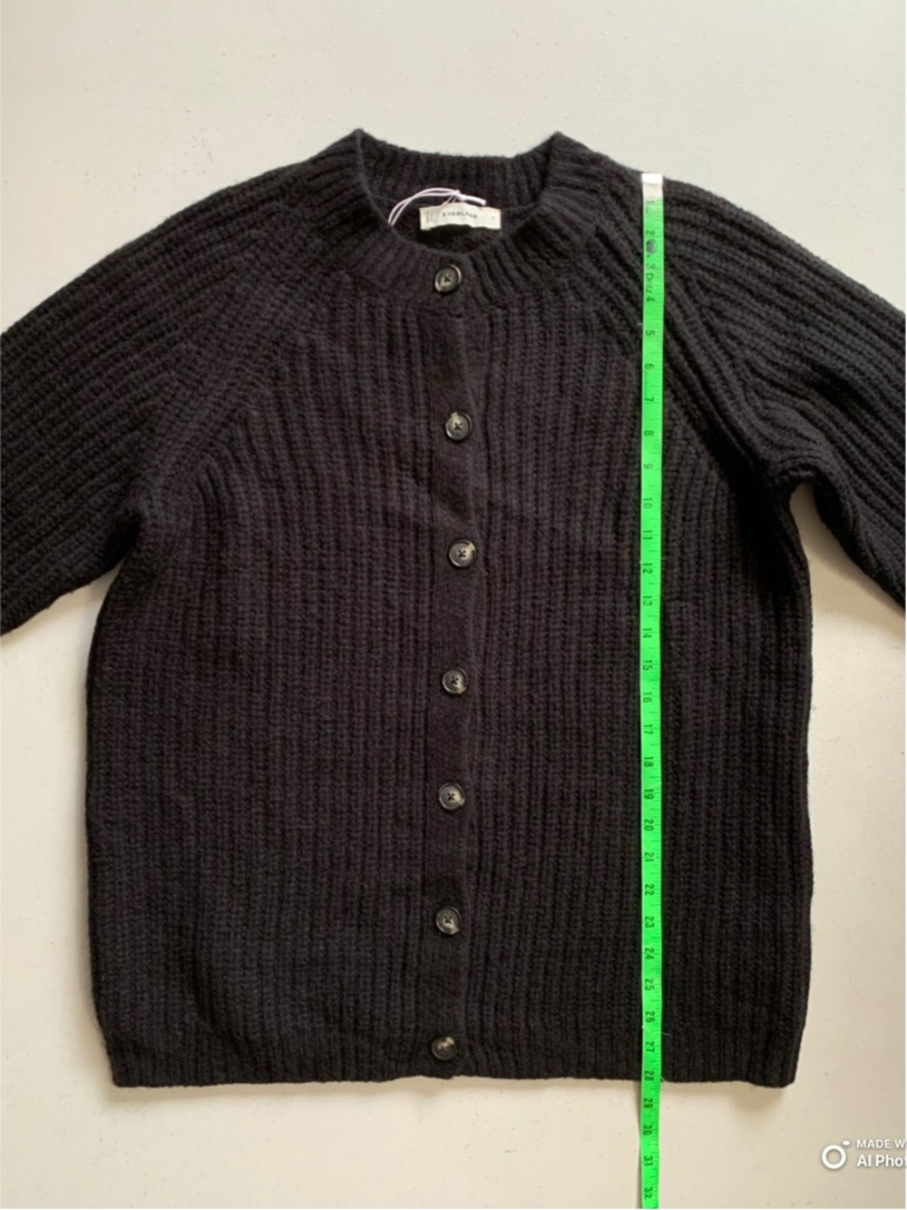 Everlane Black The Fisherman Cardigan in Cloud Size Small NWT Cozy Fall Winter - Picture 16 of 16